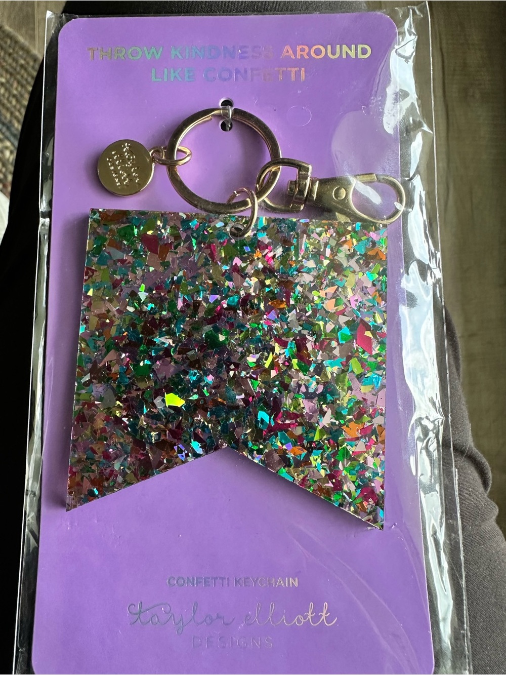 Purple Confetti Keychain - Picture 4 of 5